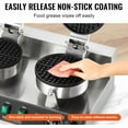 thumbnail image 4 of VEVOR Commercial Waffle Maker, Dual-Head Round Waffle Baker Machine, 2460W Non-Stick Stainless Steel Belgian Waffle Iron with Temp and Time Control, Handle, for Restaurant Bakery Snack Bar Family, 4 of 8