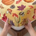 thumbnail image 3 of Queen Size Fitted Sheet Set - Pumpkins Fall 3 Piece Bedding Sets 16" Deep Pocket Fitted Sheet with 2 Pillowcases, Thanksgiving Maple Leaves Mushroom Rustic Brushed Microfiber Hotel Luxury Bed Sheets, 3 of 9