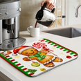 thumbnail image 5 of Christmas Drying Mat for Kitchen Counter 16" X 18" Gingerbread Dish Drying Mat for Kitchen Decor Gold Bells and flowers Xmas Drying Mats For Home Counter Drying Mats For Dishes Dish Mat Drying Mat, 5 of 7