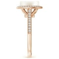 thumbnail image 3 of ANGARA Freshwater Cultured Pearl Halo Ring with Milgrain in 14K Rose Gold for Women | June Birthstone, Birthday, Anniversary, Jewelry Gift for Women | Pearl Ring, 3 of 8
