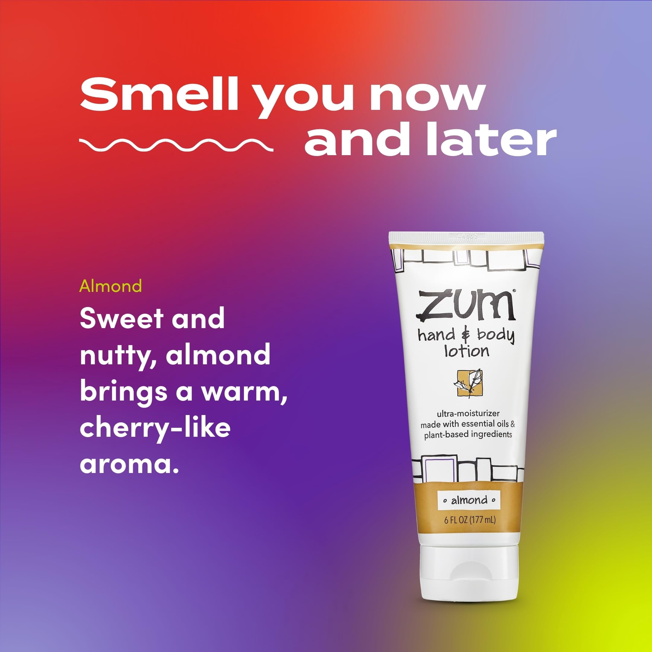 Zum Indigo Wild Hand & Body Lotion - Natural Hand Lotion for Dry Hands - Body Lotion for Women & Men - Body Moisturizers Include Shea Butter, Jojoba Oil & More - Almond Scent - 6 fl oz (2 Pack)