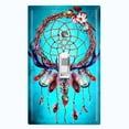 thumbnail image 1 of Metal Light Switch Plate Cover Beaded Feather Dreamcatcher Teal DRM004, 1 of 13