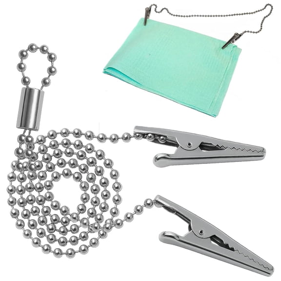 Dental Bib Holders Clavable | Lightweight Stainless Steel Neck Holder Chain