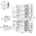 thumbnail image 7 of ChVans 71" Tall Kitchen Pantry with 6 Doors, Storage Cabinet with 2 Large Drawer 6 Hanging Shelves, Freestanding Cupboard for Dining Room Living Room, 7 of 7