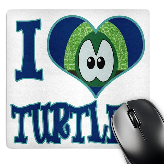3dRose, I Heart Love Turtles Cartoon, MousePad