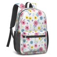 thumbnail image 2 of Pioneer Flower Floral Print Pattern 17" School Backpacks for Teens,Waterproof Oxford Fabric,S-Shape Padded Straps for School,Travel,Hiking,Camping, 2 of 5