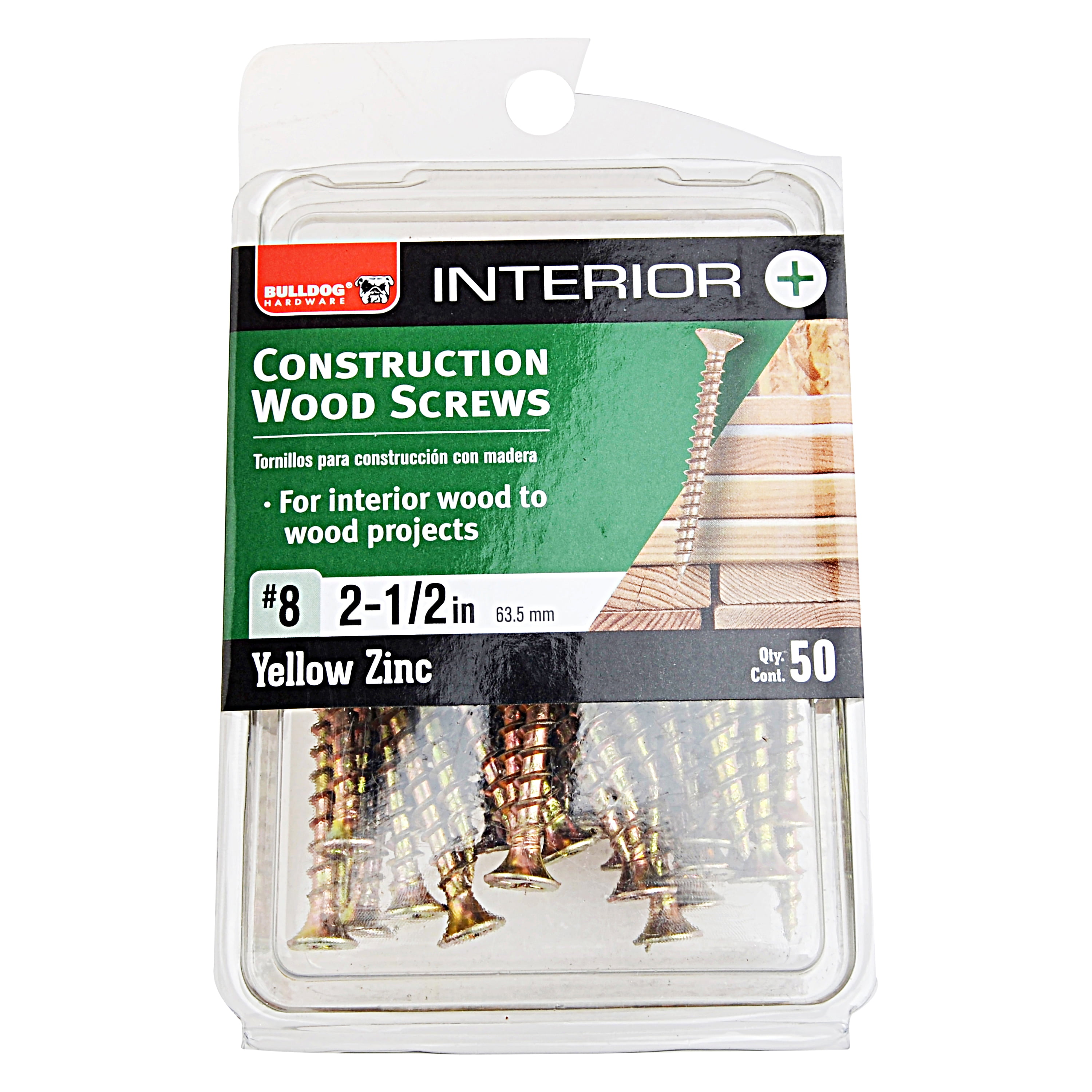 Bulldog Interior Construction Wood Screws, number 8 2.5inch by Bulldog