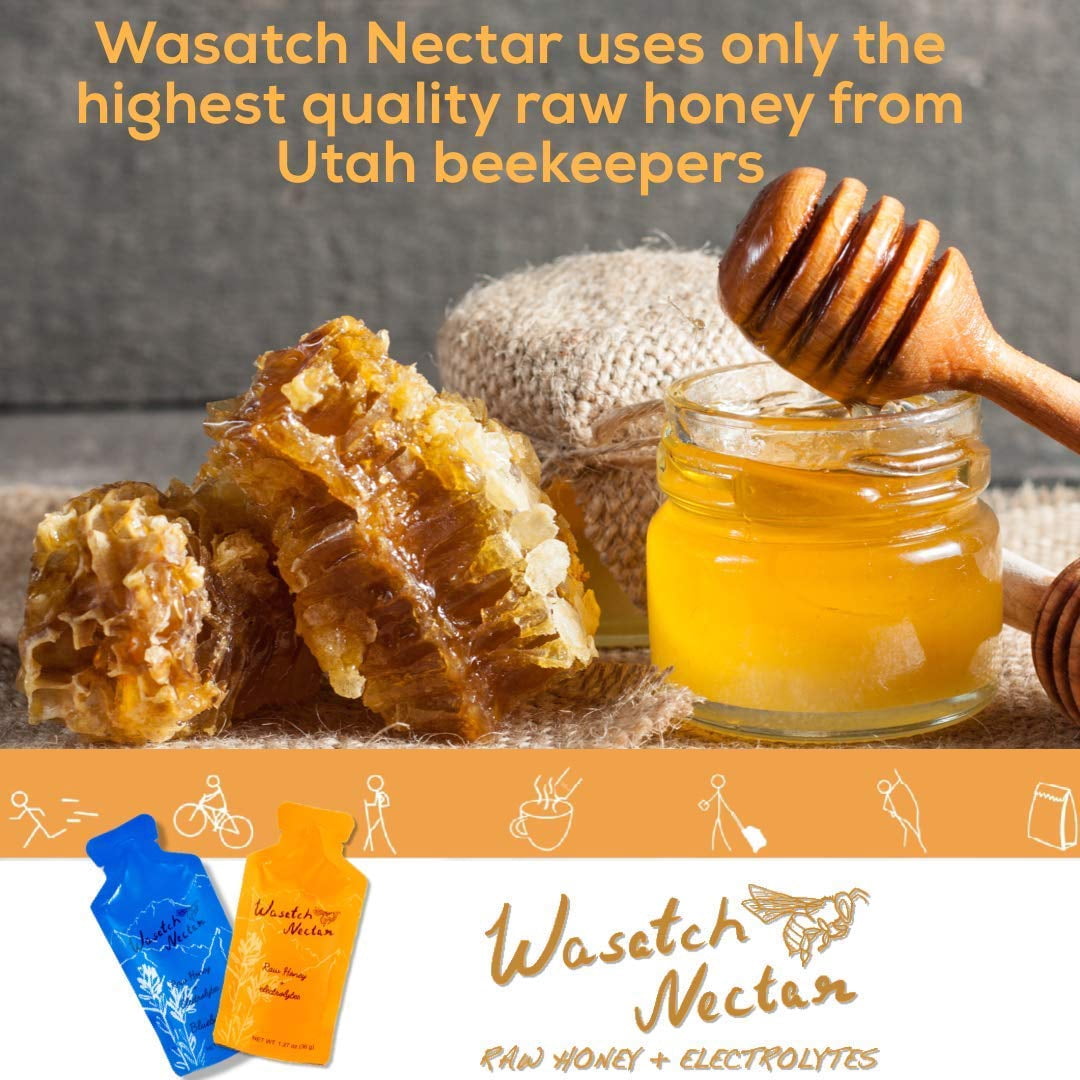 Wasatch Nectar Blueberry Flavor - Honey - for Runners, Cyclists, and Active Sports - 1.27oz (12pk)