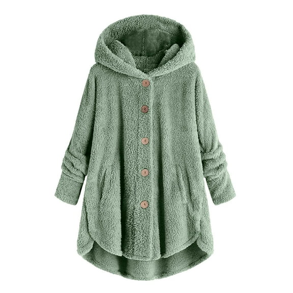 CYRBOKO Girls Fleece Jackets, Long Sleeve Thermal Snow Winter Hooded Outerwear Green Size 5-14 T