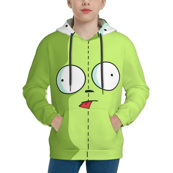 Invader Zim Kids' Hoodie 3d Print Sweatshirt Soft Pullover Hooded With Big Pockets For Boys Or Girls Small