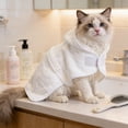 thumbnail image 1 of Pet Bath Towel Drying Robe for Cats and Dogs, Hooded Absorbent Microfiber Bathrobe, Adjustable Neck and Belly, Washable, 53 x 30 cm, 1 of 6