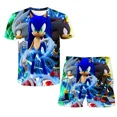 thumbnail image 3 of Traje de camiseta Sonic 4-14T Traje de verano para niños y niñas con estampado 3D de Sonic Traje de patrón de camisetas de manga corta para niños, 3 of 5