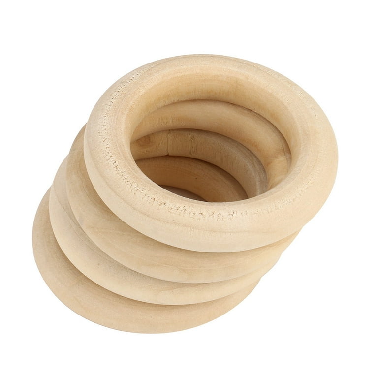 Yinmgmhj 5PCS 55MM Wooden DIY Crafts Connectors Circles Natural Wooden  Rings wooden ring 