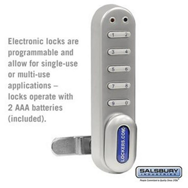 Salsbury 33390SLV Electronic Lock for Designer Wood Locker Door, Silver