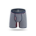 thumbnail image 3 of Niuer Mens 3-pack Striped Cotton Underwear with Open Fly Comfort Boxer Briefs, 3 of 5
