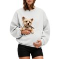 thumbnail image 5 of larppty Unisex Cat Pouch Oversized Sweatshirts Long Sleeve Kitten Puppy Holder Kangaroo pocket Pullover Top (White, XL), 5 of 7