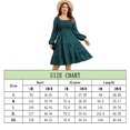thumbnail image 5 of Plus Size Floral Dresses Women's Long Sleeve Square Neck Smocked Flowy Ruffle A Line Maxi Dress, 5 of 5