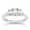 1 Carat Emerald-Cut Diamond Three-Stone Platinum Ring -- Facets of Fire