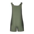 thumbnail image 5 of JGGSPWM Womens Linen Blend Summer Short Jumpsuits Adjustable Strap Casual Printed Rompers with Pockets Loose Fit Comfy Trendy 2023 Overalls Army Green M, 5 of 7