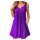 thumbnail image 2 of Vestido de mujer Chaleco con botones plisados ​​Camiseta Vestido sin mangas con bolsillo informal, Morado, M Jumpingount AP002060-07, 2 of 5
