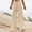 Khaki, variant on Jsaierl Women's Plus Size Cotton Linen Pants Summer Elastic Waist Pant Loose Fit Comfy Drawstring Trousers Lightweight Beach Pants
