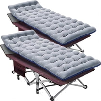 MOPHOTO Folding Camping Cots for Adults 880lbs, 2 Pack Folding Cot, 75"×28"Sleeping Bed with Luxury Mattress & Carry Bag