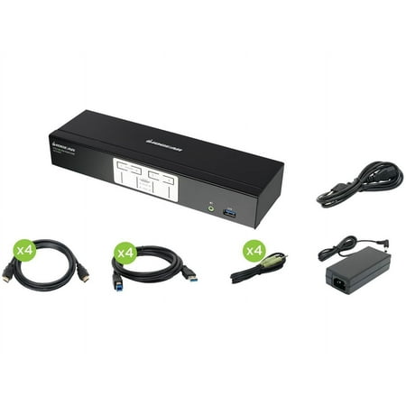 UPC: 0881317518941 | IOGEAR GCS1934H 4-Port 4K KVMP Switch with HDMI Connection  USB 3.0 Hub  and Audio (TAA)