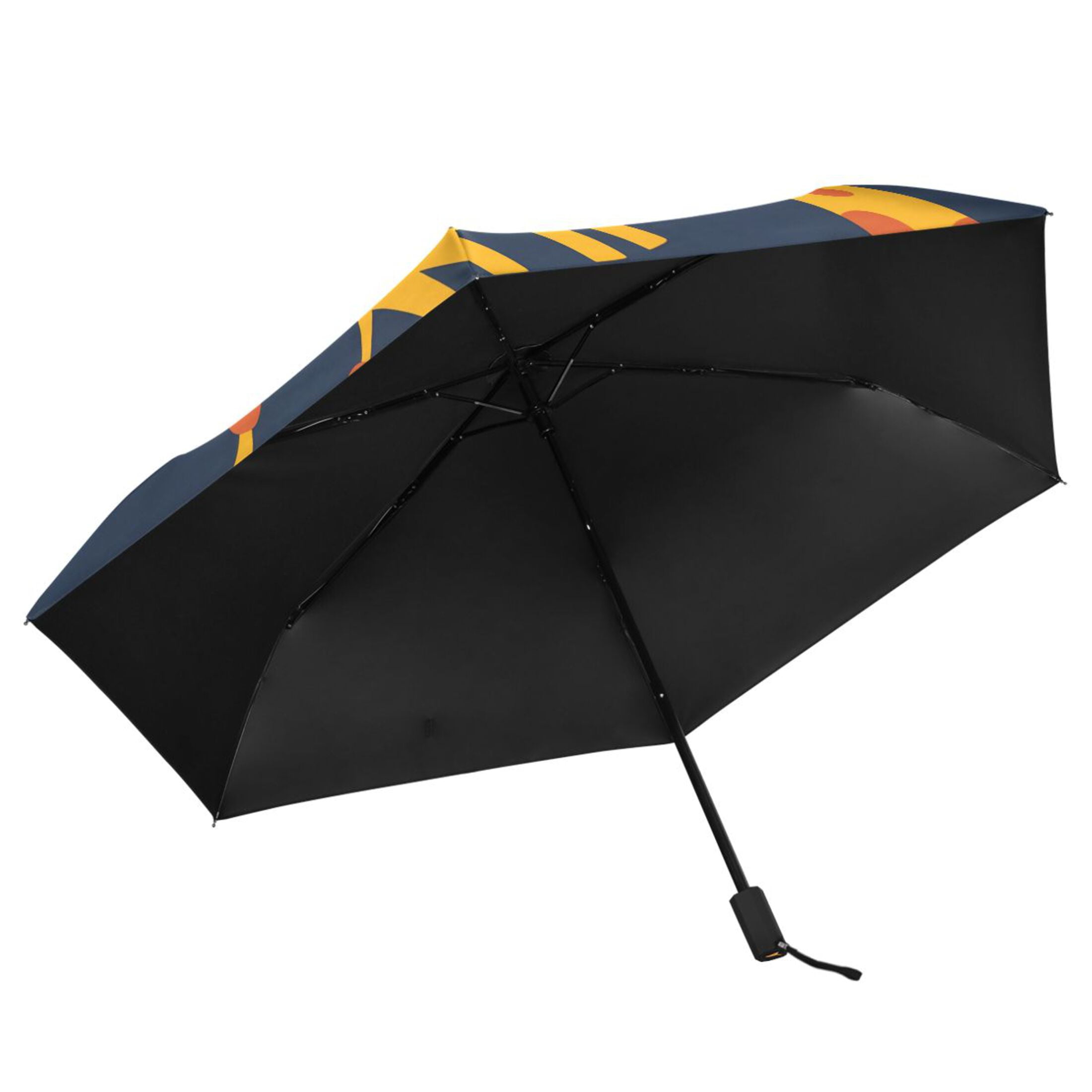 Cute Cartoon Giraffes All Weather Umbrella Triple Folding Parasol 6 Ribs UV Protection Portable