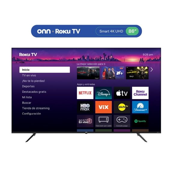 TV onn 86 Pulgadas 4K Ultra HD Smart TV DLED ONR86J1U-MX