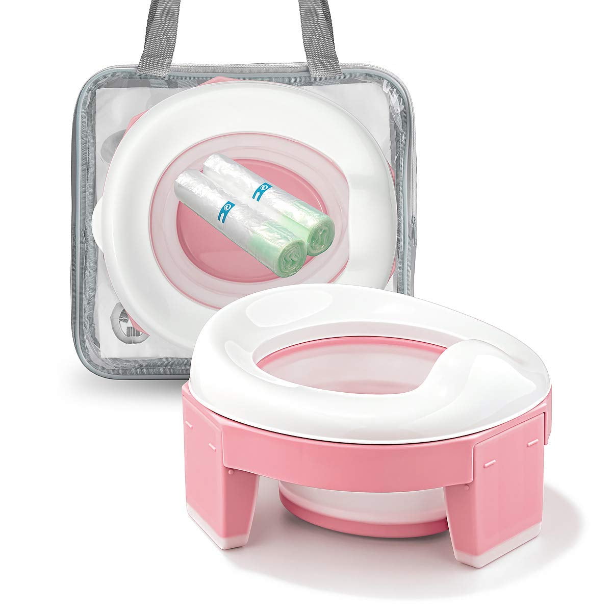 Kids Potty Toilet Rose red Small Portable Travel Carry Seat Potty Baby Training Bedpan with Lid for Boys and Girls 