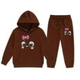 thumbnail image 3 of Tiijoy Toddler Girls' Sweatsuit Cartoon Cat Print Hoodie Sweatpants Outfits, Sizes 4-5T, 3 of 3