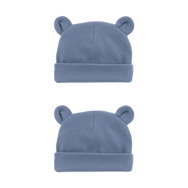 sweethay Gorro para recién nacido con orejas, gorros multifuncionales para niñas y niños, gorros para niños, gorros para niños pequeños azul violáceo 2piezas