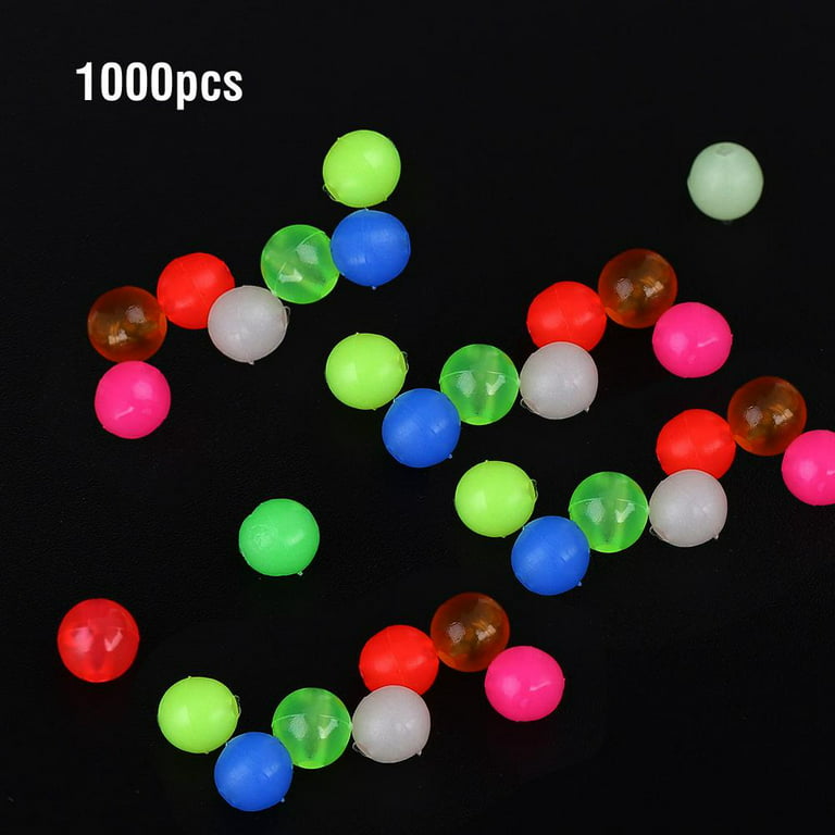 Glow Fishing Beads, 1000pcs/Box Plastic Round Beads Fishing Tackle Lures  Tools Accessory For Outdoor Fishing, Float Tackles 