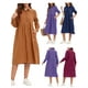 thumbnail image 3 of Vestido, Vestido suelto de mujer con bolsillos Manga larga Vestido vintage de talla grande Meterk Medio, 3 of 7
