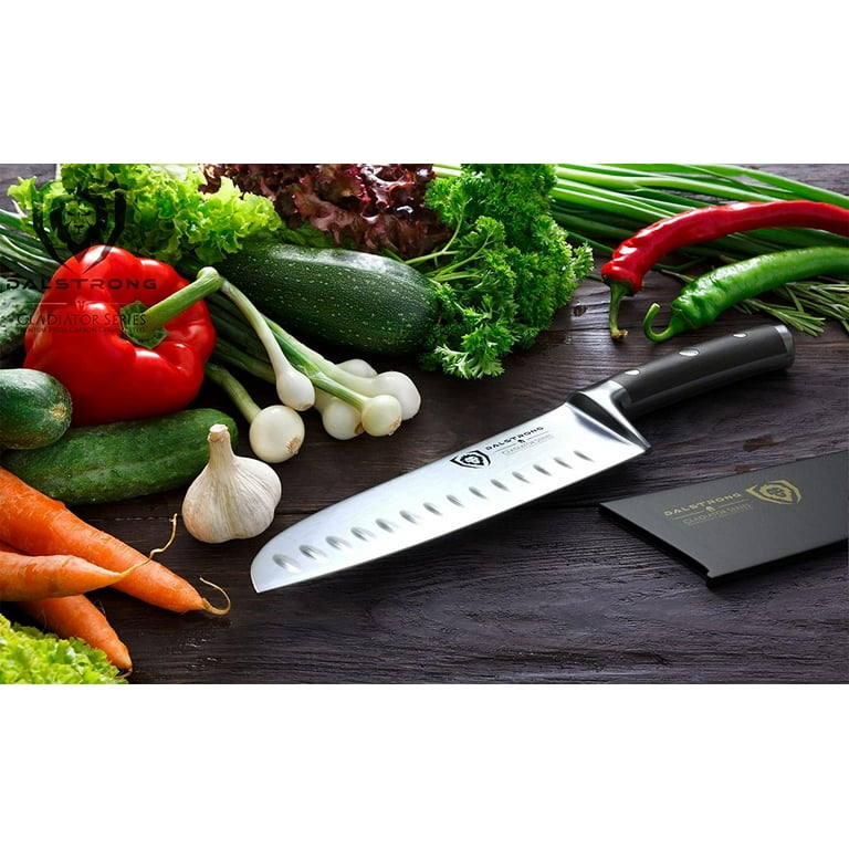  Dalstrong Santoku Knife - 5 inch - Gladiator Series Elite -  Forged German High Carbon Steel - Black G10 Handle Kitchen Knife - Asian  Vegetable Cooking Knife - Sheath Included - NSF Certified: Home & Kitchen