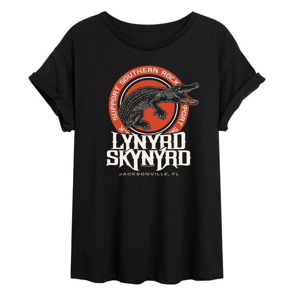 Lynyrd Skynyrd - Support Southern Rock - Juniors Oversized Graphic T-Shirt