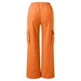 thumbnail image 3 of Admvng Cargo Pants for Women Color Loose and Comfortable Cotton Linen Casual Pants S-3XL, 3 of 5