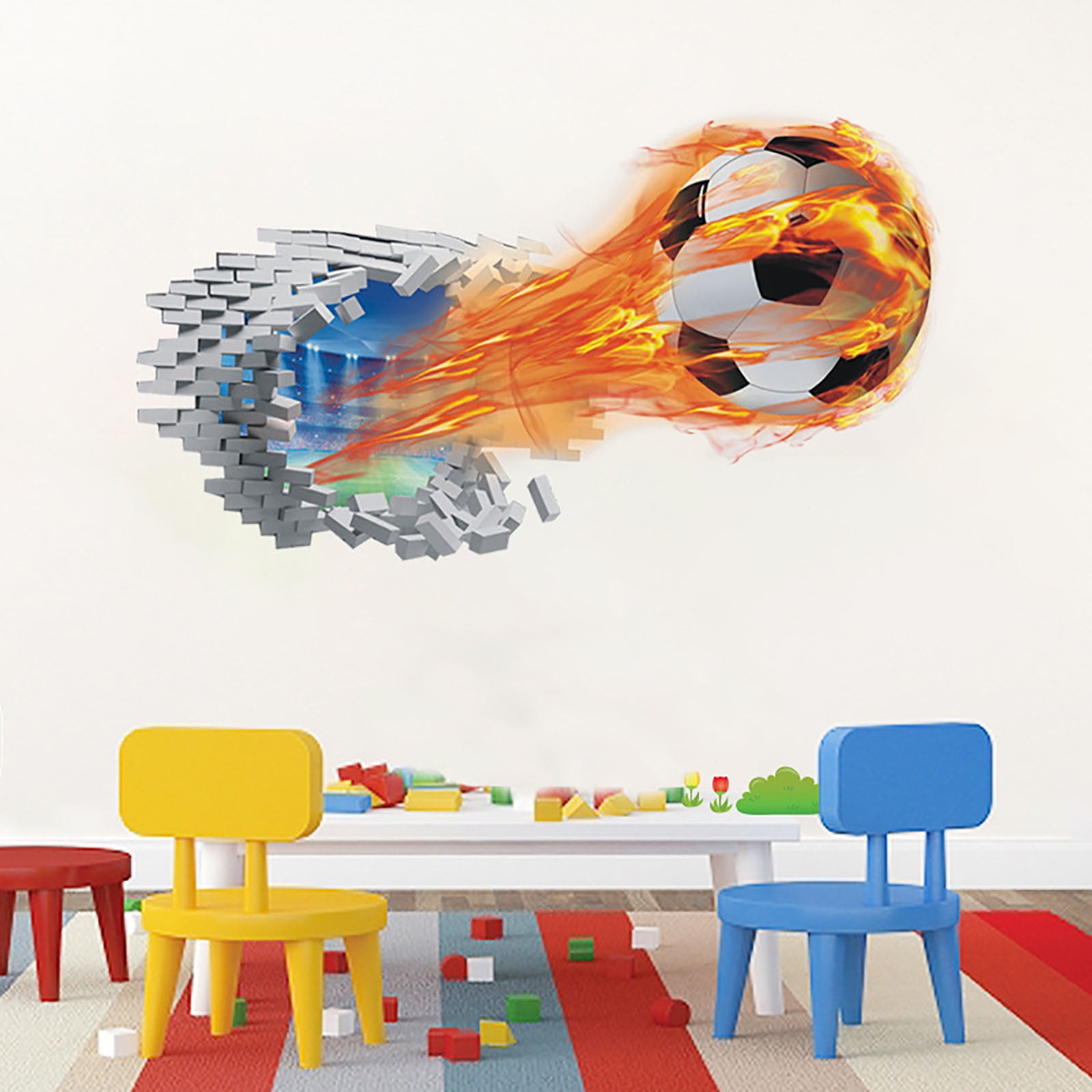 EQWLJWE Soccer Wall Decal Soccer Stickers for Wall Room Decor Football