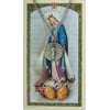 Pewter Our Lady of Grace Miraculous Medal with Laminated Holy Card, 3/4 Inch