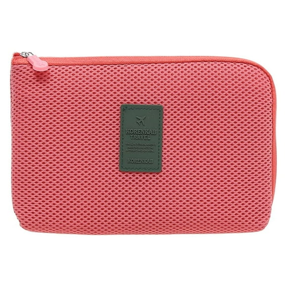 Organizador universal de cables y cargadores a prueba de golpes, estuche para guardar ratones, teléfonos, auriculares y estuche de viaje pequeño (rojo sandía)