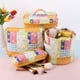 thumbnail image 3 of Bolsa de maquillaje de algodón floral de gran capacidad 4 piezas de artículos de tocador portátiles estéticos florales, 3 of 9