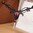 thumbnail image 5 of Pendant Pearls G String Small Underpants Lace Panties Low Waist Thongs Panties Underwear Lingerie for Women Sex, 5 of 9