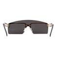 thumbnail image 2 of Curved Top Shield Half Rimless Rectangular Sunglasses Gold Black, 2 of 4