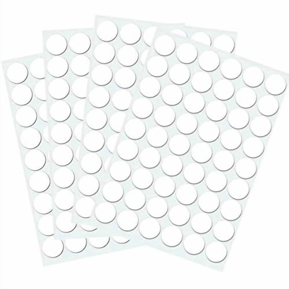 Self-Adhesive Screw Hole Stickers,384pcs-0.59inch/15mm Self-Adhesive Screw Covers Caps Dust Proof Sticker for Wood Screw-White (384pcs-0.59inch/15mm)