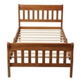 thumbnail image 3 of Clearance Wood Platform Bed Twin Bed Frame Panel Bed Mattress Foundation Sleigh Bed with Headboard/Footboard/Wood Slat Support, 3 of 9