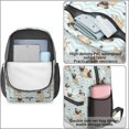 thumbnail image 4 of Pug and Chevron Blue Pattern 17" Waterproof Oxford School Backpacks for Teens, S-Shape Padded Straps, for School, Travel, Hiking, Camping, 4 of 4