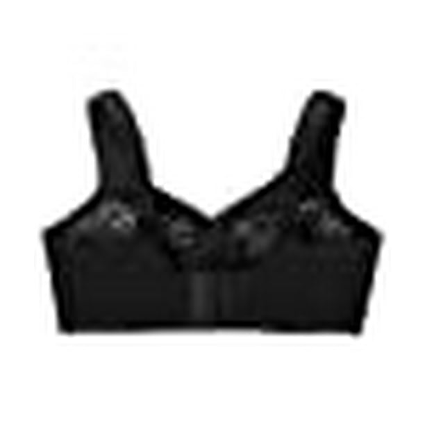 Glamorise Women's Full Figure Plus Size MagicLift Original Wirefree Support  Bra #1000, Black, 36J
