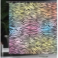 thumbnail image 3 of Ambesonne Savannah Shower Curtain, Colorful Wildlife Zebra, 69"Wx84"L, Yellow Coral Pink, 3 of 4