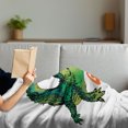 thumbnail image 3 of Reptile Soft Flannel Fleece Blanket, Grumpy Alligator Has a Word Gator Crocodile Humor Wild Life Safari Aquatic, Cozy Plush for Indoor and Outdoor Use, 60" x 80", Green Orange White, by Ambesonne, 3 of 5