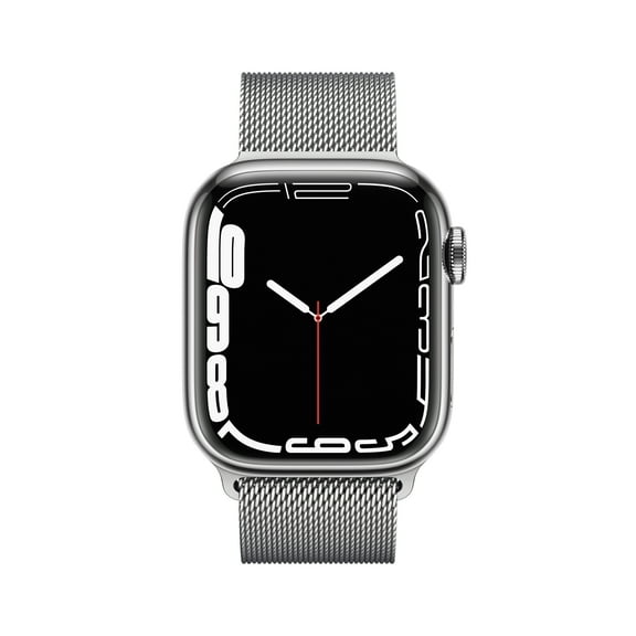 Apple Watch Series 7 GPS   Cellular, 41mm Silver Stainless Steel Case with Silver Milanese Loop